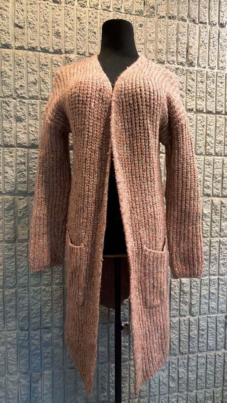 802 Universal Thread Long Cardigan Size S Pink Knit Sweater